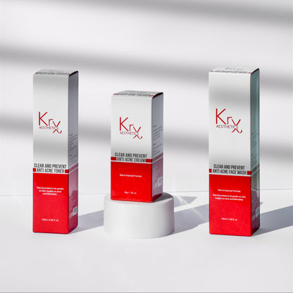 Complete KrX oily skin acne routine; a sebum-regulating Korean skincare solution that solves midday shine and persistent congestion by using Zinc PCA and LHA to deeply purify pores and balance oil production.