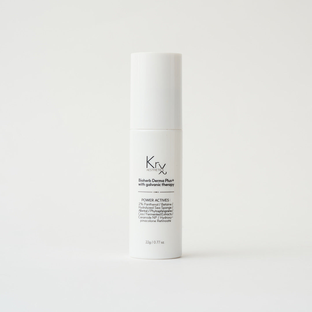 KrX Bioherb Derma Plus Galvanic Spicule Therapy pump bottle for liquid microneedling and skin resurfacing