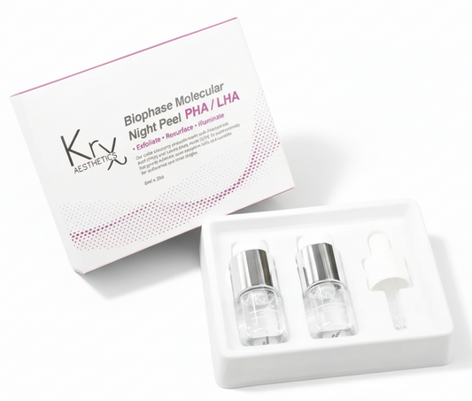 KrX Biophase Night Peel dual chamber Korean PHA LHA exfoliating treatment for pores texture brightening and sensitive skin