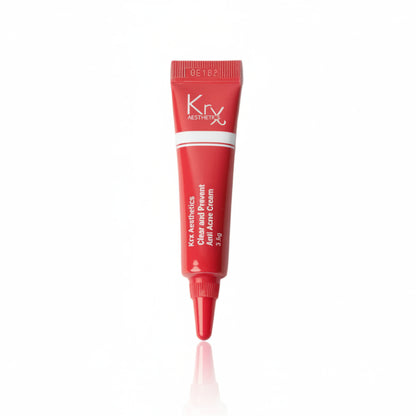 SAMPLE KrX Clear + Prevent Anti Acne Face Cream in a 3.5g trial tube; a risk-free solution that solves "skincare gambling" by allowing you to test the professional-grade, LHA-based formula on reactive skin before committing to the full size.