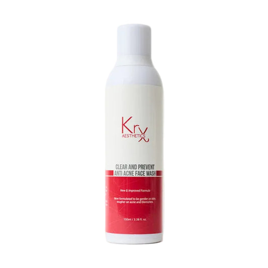 KrX Clear + Prevent Face Wash; a hydrating Korean cleanser that solves dry skin concerns by using marine algae and LHA to clear pores without stripping the moisture barrier.
