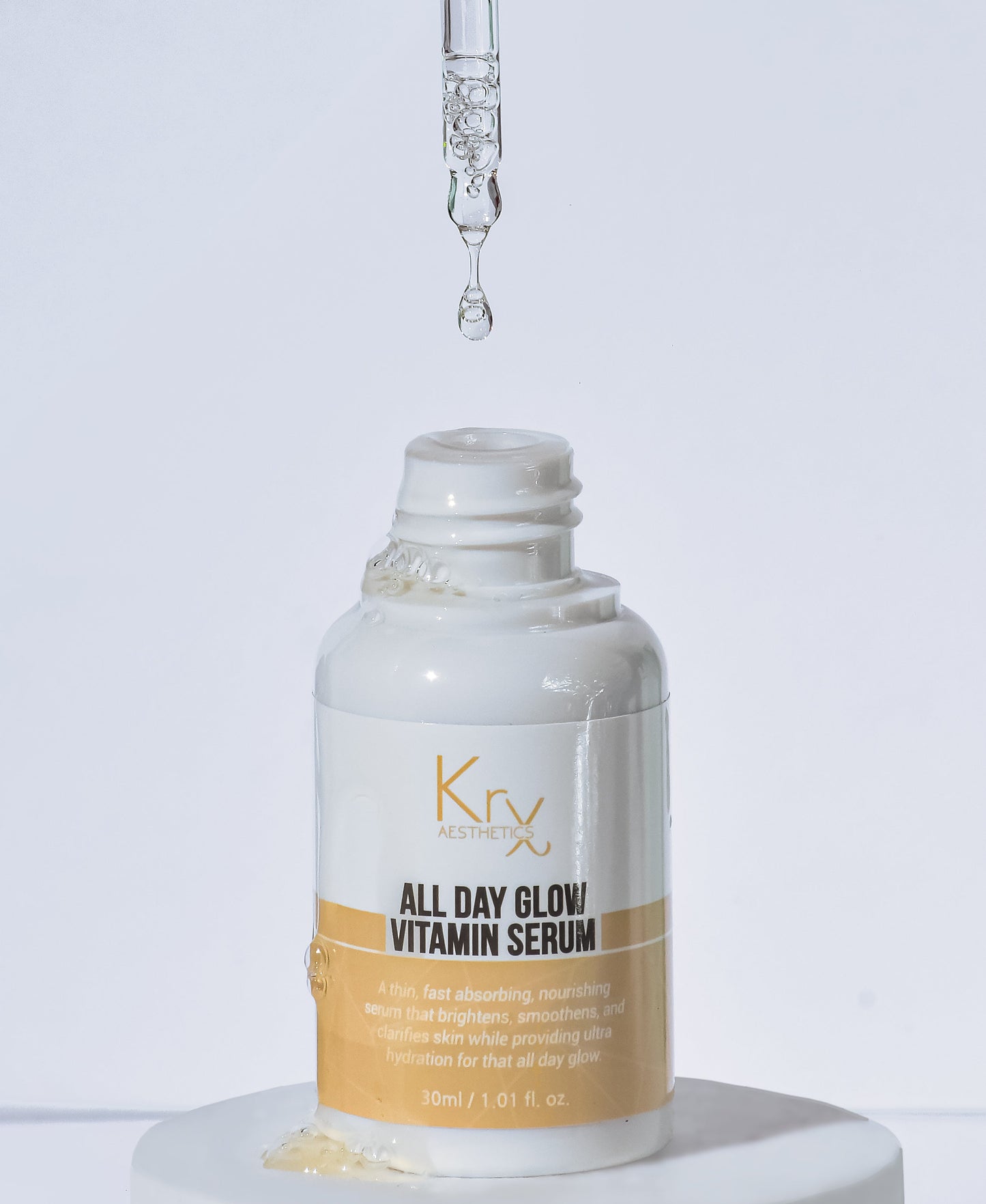 All Day Glow Vitamin Serum with Fermented Ginseng; a traditional Korean solution that solves skin fatigue by using fermented botanicals for deeper ingredient penetration and vitality.