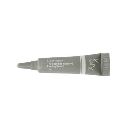 A 3.5g trial-size tube of KrX The Face Lift Intensive Firming Serum, showcasing a professional Korean collagen treatment designed to instantly plump skin and target fine lines around the jawline and cheeks.