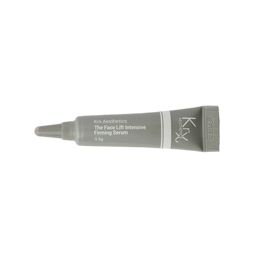 A 3.5g trial-size tube of KrX The Face Lift Intensive Firming Serum, showcasing a professional Korean collagen treatment designed to instantly plump skin and target fine lines around the jawline and cheeks.