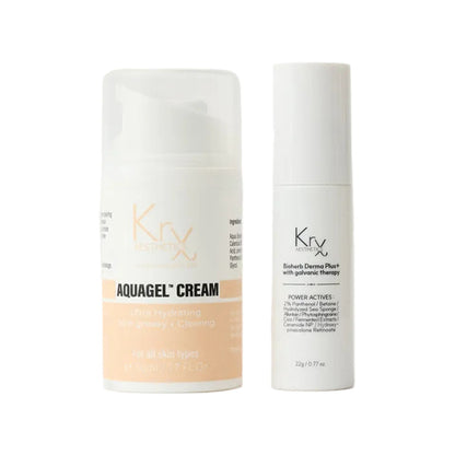 KrX Green Sea Peel Prep and Recovery Kit featuring Bioherb Derma Plus Spicule Therapy and AquaGel Cream for professional skin conditioning.