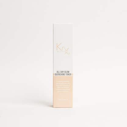 KrX Quenching Glow Toner, a soothing solution featuring Panthenol and Aloe Vera that solves the problem of "brightening-induced sensitivity" while restoring a healthy barrier.