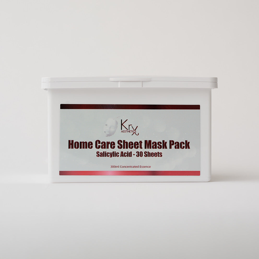 KrX Salicylic Acid Home Care Masks, offering a professional Korean acne treatment system designed to clear congested pores and prevent breakout cycling.
