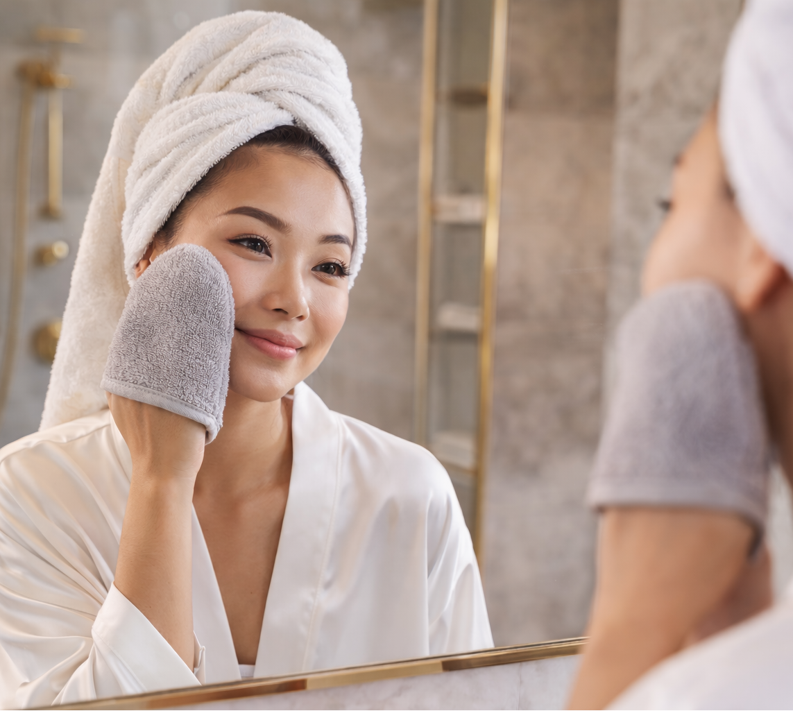 The ultimate esthetician-approved cleansing tool. A generous 20-pack of lint-free, bamboo fiber mitts for a hygienic, elevated skincare ritual every single day.