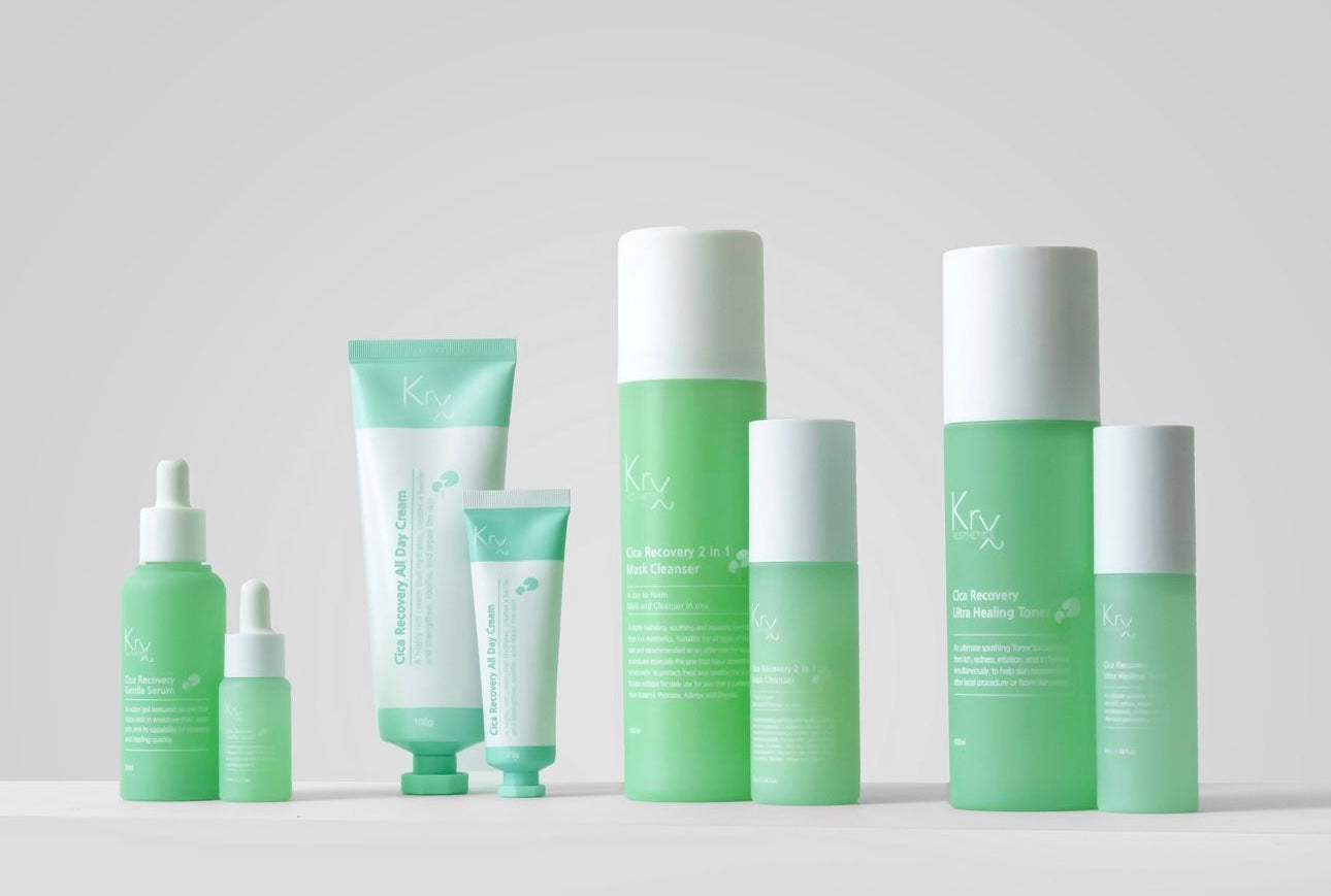 KrX Cica mask oxygenating micro-bubble mask cleanser delivering soothing Centella Asiatica deep into the pores.