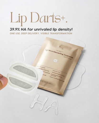 Professional KrX Lip Darts, a no-needle Korean plumping treatment using dissolvable microchanneling technology to deliver hyaluronic acid deep into the lips for instant volume.