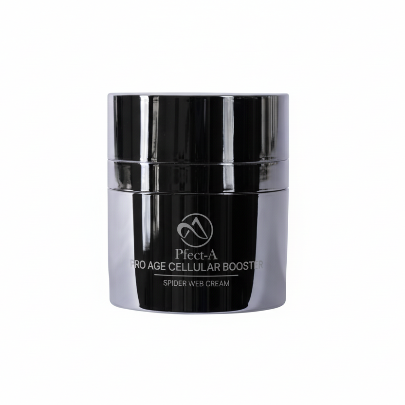 Pfect-A Spider Web Cream, a professional Korean firming moisturizer designed to lift and renew aging skin with NMN and NAD⁺ technology.