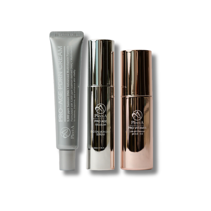 Restore mature & depleted skin with the Pfect-A PDRN Renewal Bundle. Includes low-pH cleanser, exo salmon serum, & 5,000 ppm PDRN cream for firming.