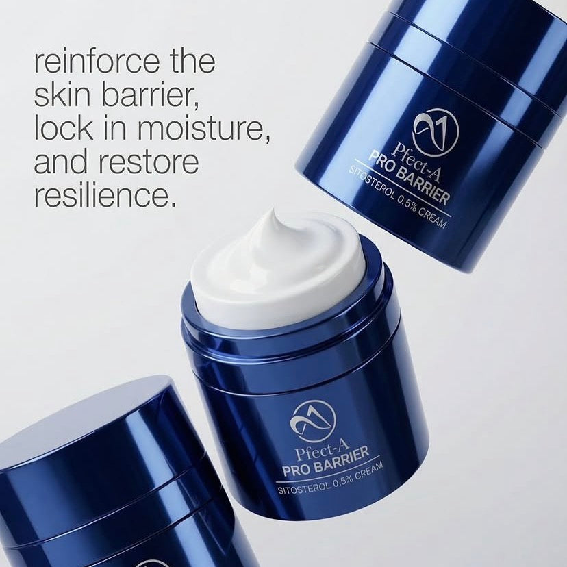 Non-greasy, breathable texture of Pfect-A Pro Barrier moisturizer for deep hydration and lipid replenishment.