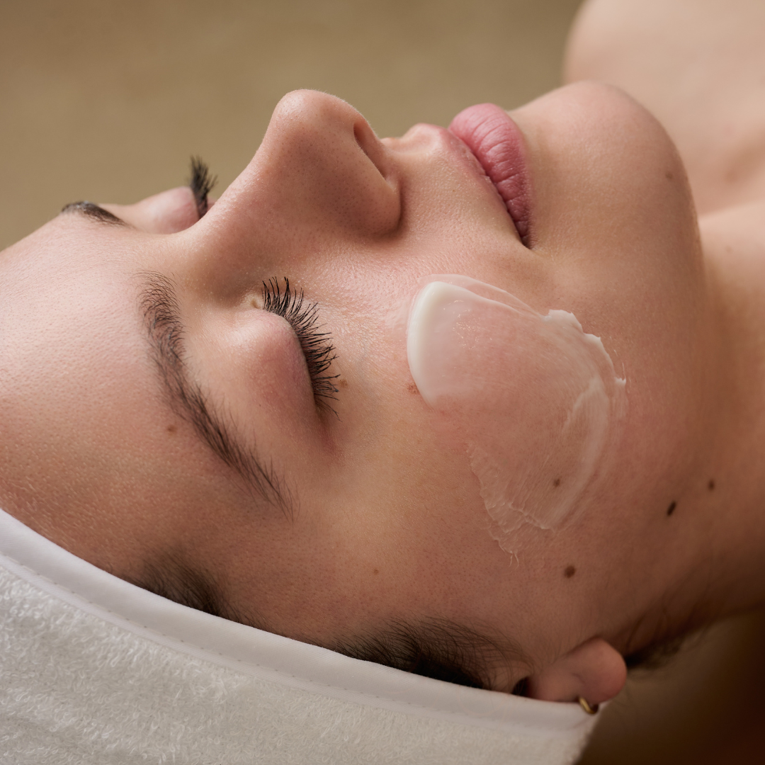 Applying Pfect-A Pro Barrier Sitosterol Cream during a clinical facial treatment | Mystic Beauty