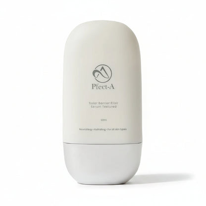 Pfect-A Solar Elixir SPF 50 PA+++ clinical grade Korean sunscreen bottle with lightweight serum consistency.