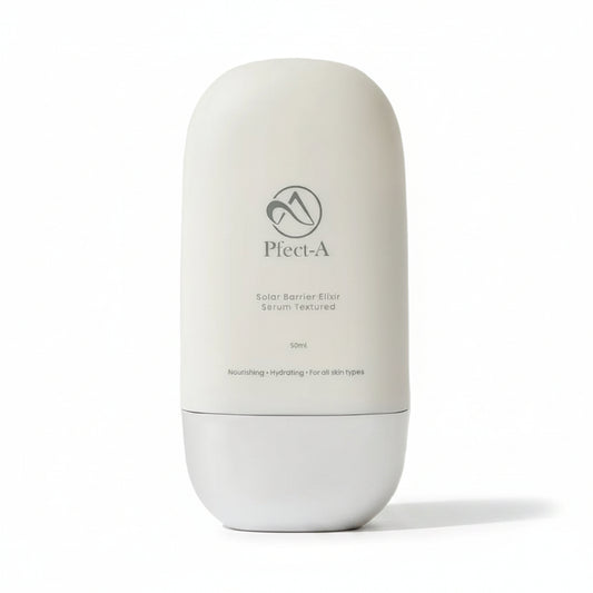 Pfect-A Solar Elixir SPF 50 PA+++ clinical grade Korean sunscreen bottle with lightweight serum consistency.