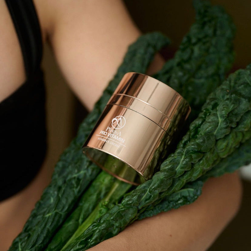 Using Pfect-A Pro Vitamin K Cream as a targeted Korean under-eye treatment to solve vascular congestion and fade the blue-purple shadows caused by stagnant blood flow beneath the eyes.