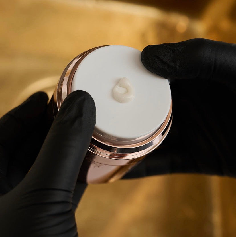 Applying Pfect-A Vitamin K Cream to visible facial redness and broken capillaries; formulated with Menadione and a 6-component Centella complex to calm inflammation and restore clarity to sensitized skin.