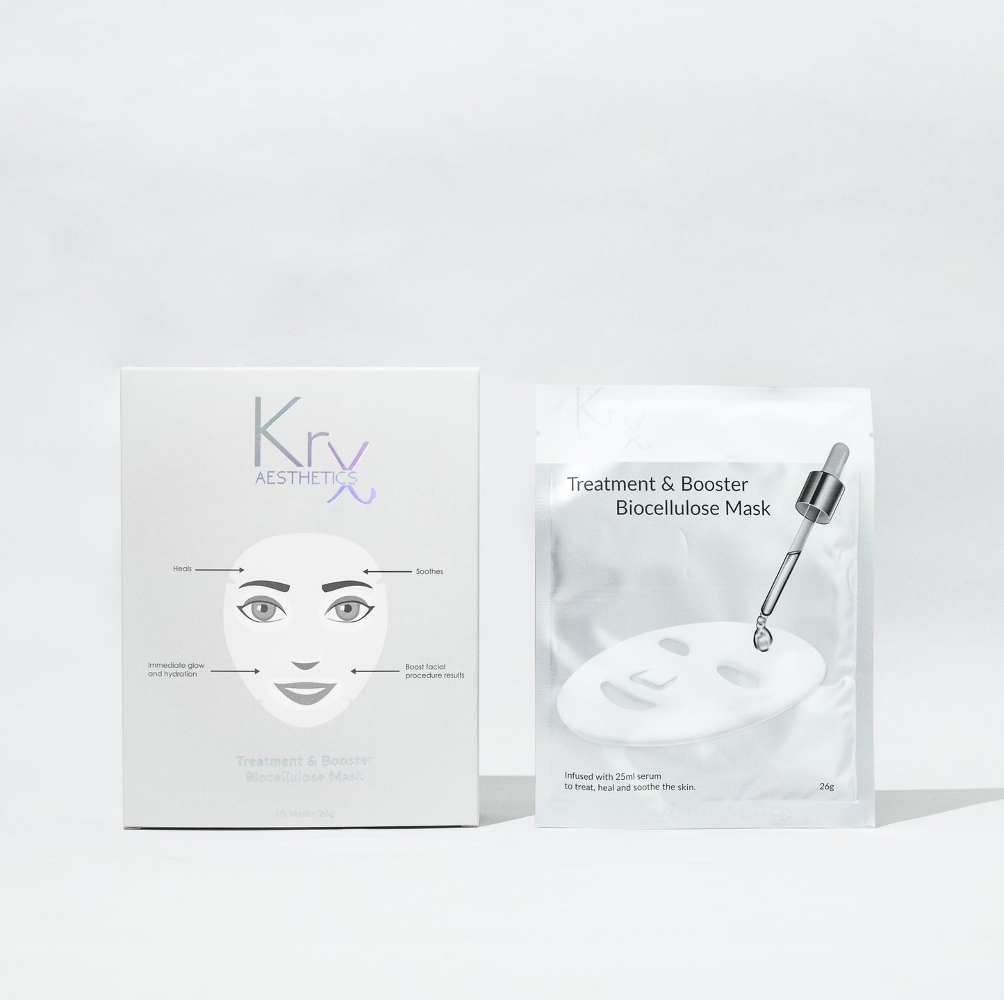 Clinical post-procedure recovery: The KrX Treatment Mask pulls heat out of the skin and uses 7-botanical anti-inflammatories to cut downtime after microneedling or laser treatments.