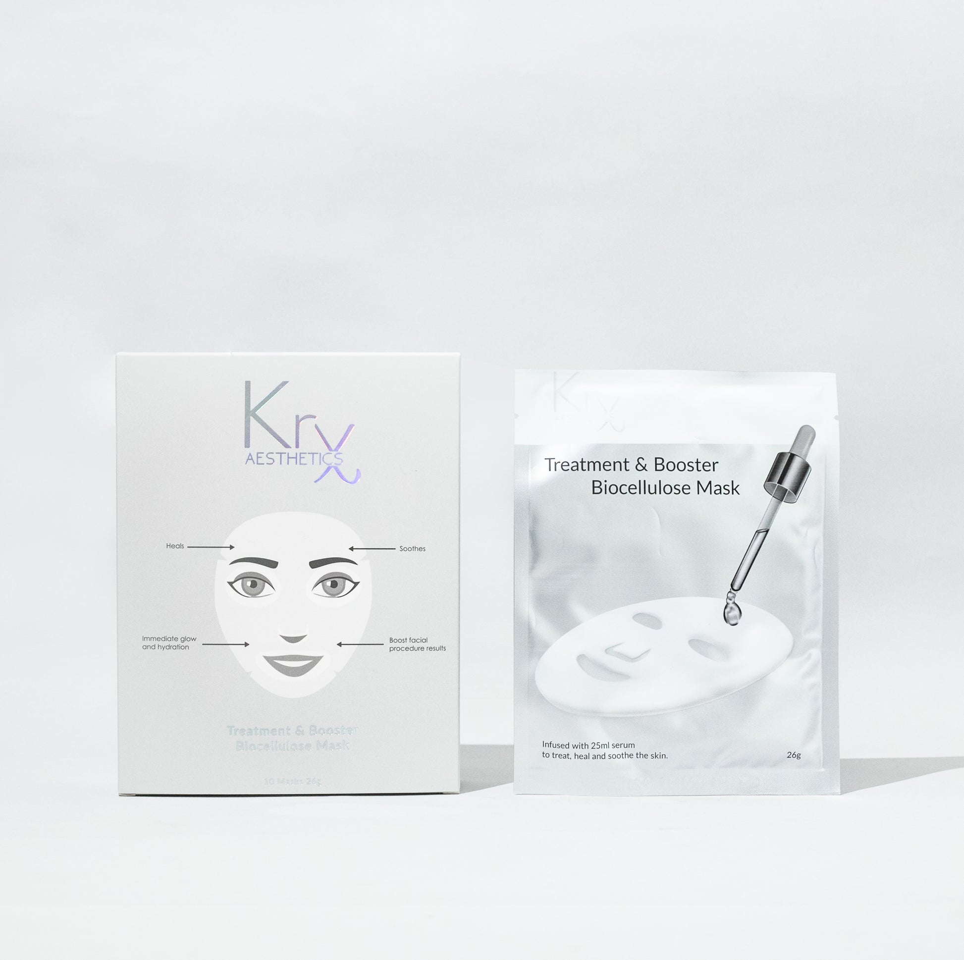 Clinical post-procedure recovery: The KrX Treatment Mask pulls heat out of the skin and uses 7-botanical anti-inflammatories to cut downtime after microneedling or laser treatments.