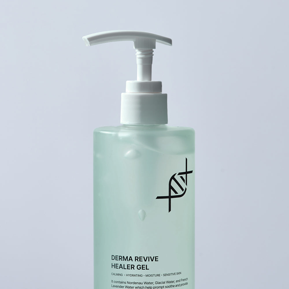 Dermathod Derma Revive Healer Gel featuring Centella Asiatica and Amino Ceramides to visibly reduce redness and strengthen the skin barrier.