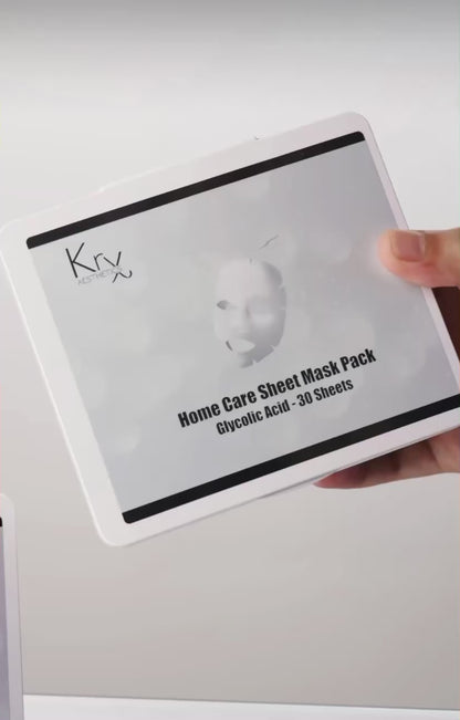 Close-up video showing the high serum-to-mask ratio of KrX Home Care Masks, highlighting the liquid-soluble brightening essence designed to penetrate follicles and refine skin texture.