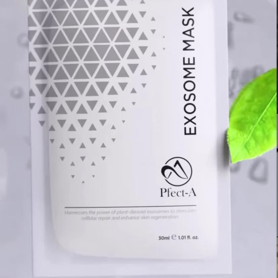 Pfect-A Exosome Sheet Mask cooling and healing the skin barrier immediately after inflammation, providing professional-grade results at home.