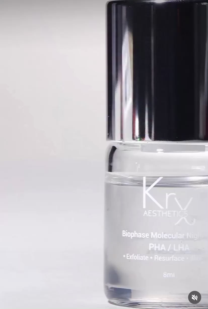 Applying the lightweight, non-stinging KrX Biophase Night Peel; a barrier-safe Korean skincare overnight treatment for smooth skin texture.