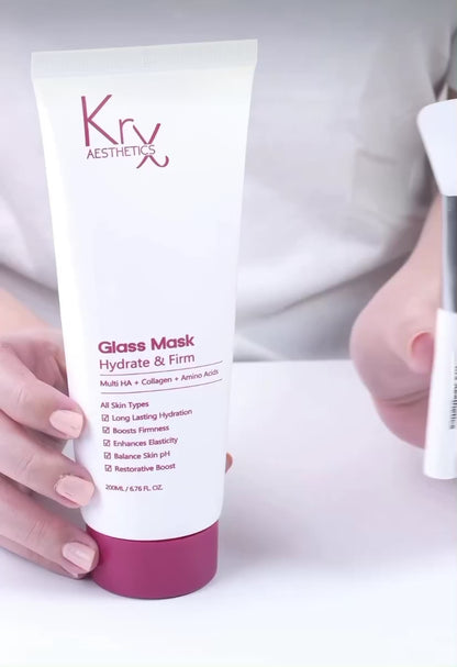 Demonstration of the KrX Korean Glass Mask peeling off in one clean piece, revealing instantly hydrated, firm, and 'lit-from-within' skin with zero residue or rinsing required.