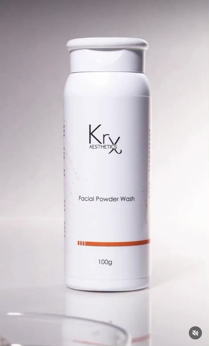 Close-up of the KrX Cocoa Powder texture, highlighting the real Korean cocoa extract that gives this professional cleanser its warm, delicious scent without synthetic fragrances.