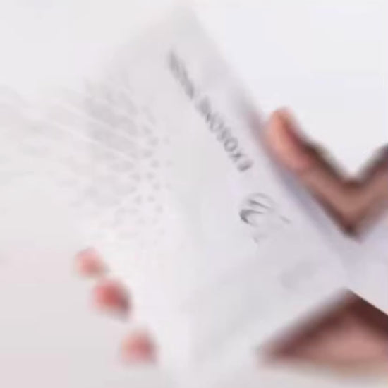 Close-up video of the Pfect-A Exosome Mask, showcasing the ultra-thin, high-adherence material designed to deliver a concentrated dose of Cica Exosomes and peptides deep into the skin for maximum recovery.
