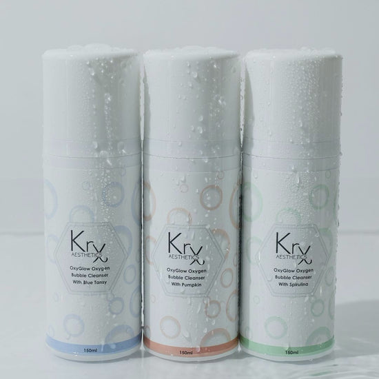 Video of the OxyGlow Bubble Mask technique; a deep-cleansing solution that solves "residue-buildup" by allowing oxygen micro-bubbles to lift dirt and oil for a professional-grade clinical clean.