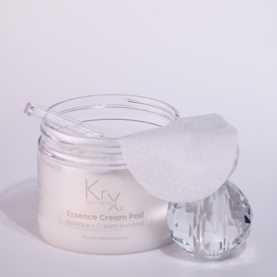 Video demonstration of the thick, essence-soaked KrX Cream Pads, showcasing the generous amount of soothing Cica and Hyaluronic acid in every single swipe.