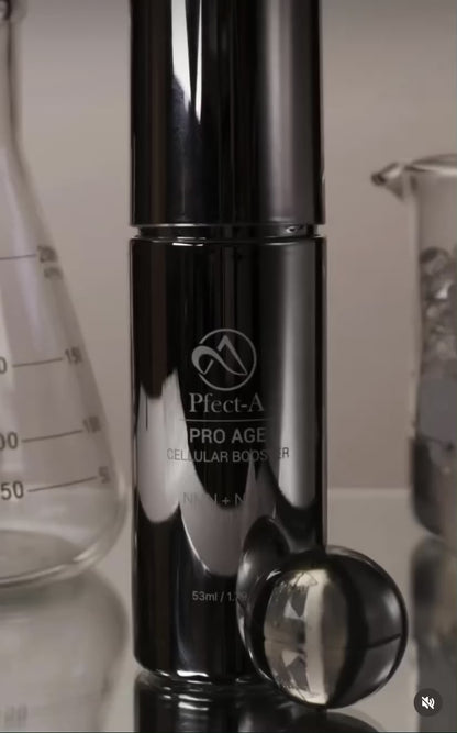 Pfect-A Pro Age Cellular Booster, a premier Korean longevity serum utilizing NMN and NAD+ to energize skin cells and redefine the aging process.