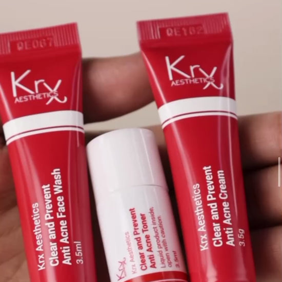 Professional Korean Product Samples from KrX Aesthetics; acne-safe trials that solve the difficulty of finding compatible products for reactive, sensitive, and breakout-prone skin types.