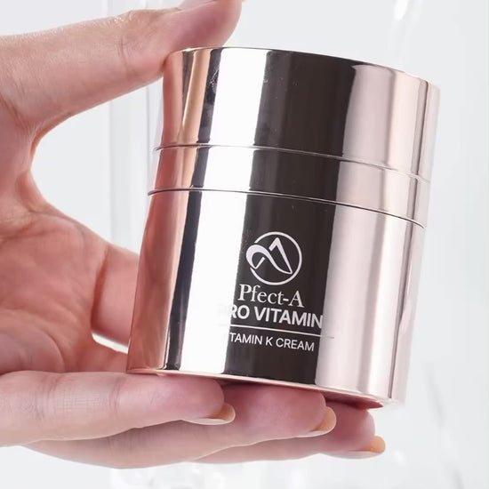 Pfect-A Vitamin K Cream used as a targeted under-eye treatment; a brightening solution that solves the "vascular congestion" dilemma by clearing the blue-purple shadows caused by stagnant blood flow beneath the eyes.