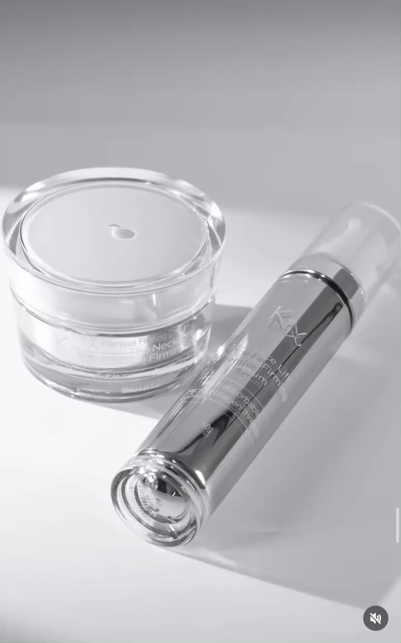 The perfect anti-aging duo: KrX Face Lift Serum paired with KrX Neck Lift Intensive Firming Cream