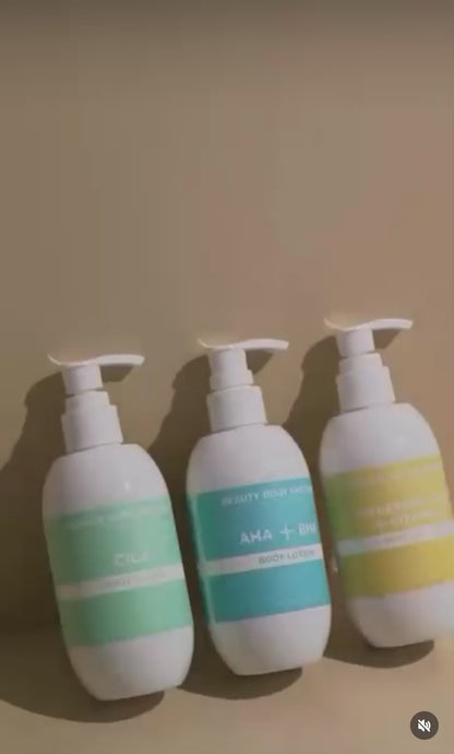 Daily K-beauty body routine for glowing skin and treating uneven skin tone with clinical actives; Beauty Body Factorie