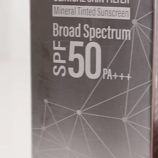 KrX Clinical Skin Filter SPF 50 PA+++ packaging; a total-shield solution that solves "invisible UV damage" with a hybrid mineral formula that blocks both aging UVA and burning UVB rays for 360-degree protection.