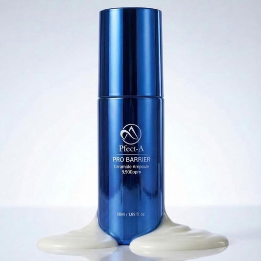 The concentrated, lipid-rich texture of the Pfect-A Pro Barrier Ceramide Ampoule, a professional Korean skincare solution that locks in moisture at the intercellular level.