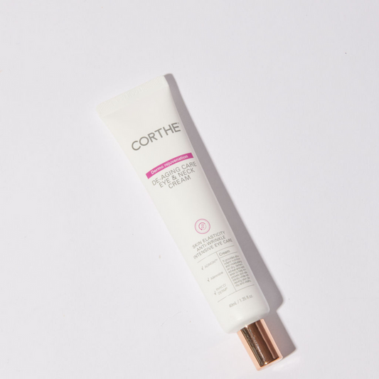 How to plump fine lines and hollow under-eyes using the four-form Hyaluronic Acid complex in Corthe Eye and Neck Cream.