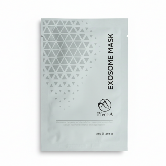 A professional Korean exosome sheet mask designed for rapid skin recovery and barrier repair after microneedling, laser, or chemical peel treatments.