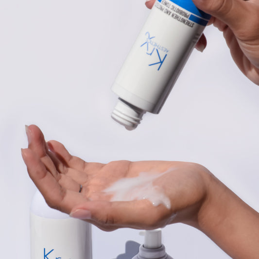 Milky KrX Probiotic Toner for compromised skin; a restorative K-beauty solution that solves stinging and irritation after peels or microneedling by reinforcing the microbiome with fermented lysates.