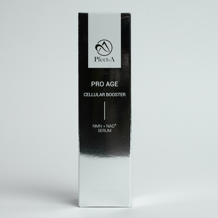 Pfect-A Pro Age Cellular Booster, a high-performance Korean longevity serum featuring NMN and NAD+ for advanced skin rejuvenation and DNA repair support.