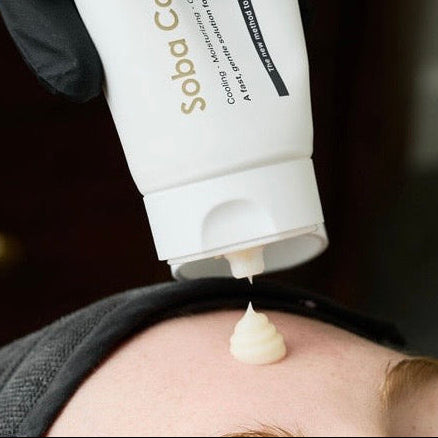 Lightweight water-burst gel texture of Dermathod Soba Calm Cream; fast-absorbing and matte finish for acne-prone skin.