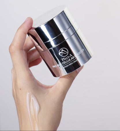Pfect-A Pro Age Booster, an innovative K-beauty lifting cream infused with spider silk proteins to improve skin elasticity and tensile strength.
