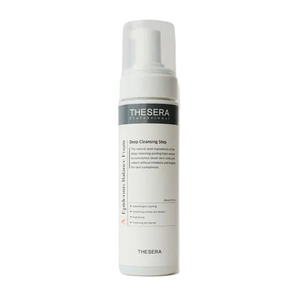 Thesera Epidermis Balance Cleansing Foam, a professional Korean exfoliating wash with Glycolic Acid to dissolve dead skin cells and clear congestion.