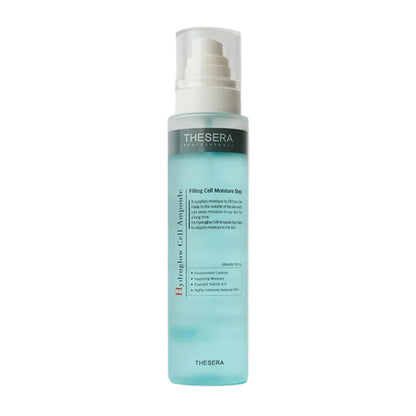 Thesera Hydroglow Cell Ampoule Mist in a 200ml professional bottle, a clinical Korean mist serum with Fullerene and Ceramides for an instant glass skin glow.