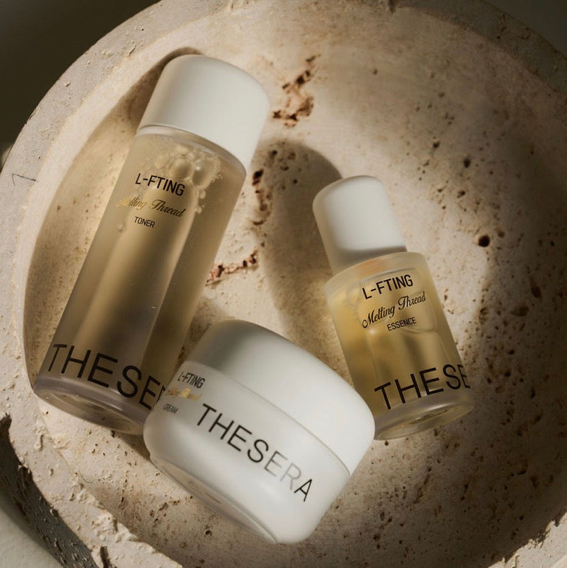 Professional Thesera Korean Skincare collection for skin rejuvenation without downtime, featuring PDRN and Exosome technology to lift and brighten sensitive skin.