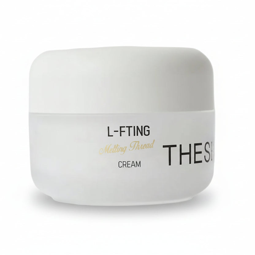 Thesera L-FTING Melting Thread Cream, a medical-grade Korean skincare formula designed for anti-glycation and non-invasive skin lifting.